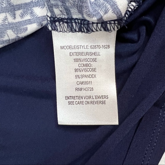 Tribal Jeans Sz Medium Nautical Woven Front Printed Challis Short Sleeve… - Picture 6 of 8